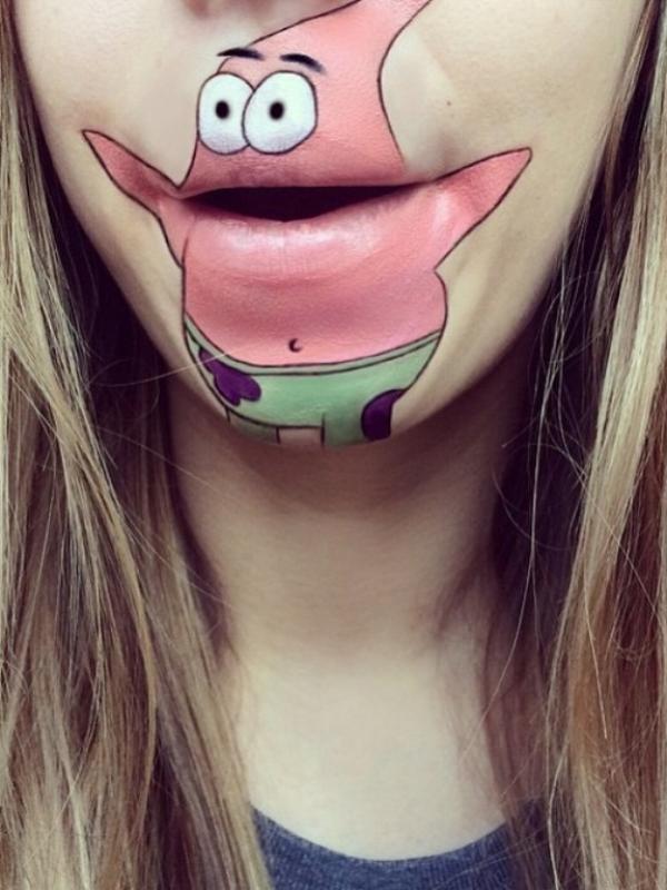 Lip-art kartun ini dijamin 100% sama dengan tokoh kartun aslinya. (via: boredpanda)