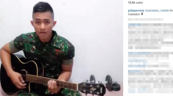 Pria ini menyanyikan lagu khusus untuk Julia Perez (Instagram)