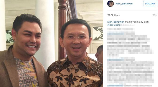 Ivan Gunawan dan Ahok [foto: instagram/ivan_gunawan]