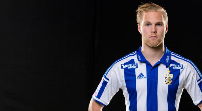 Striker muda IFK Goteborg, Gustav Engvall. (Goteborg).