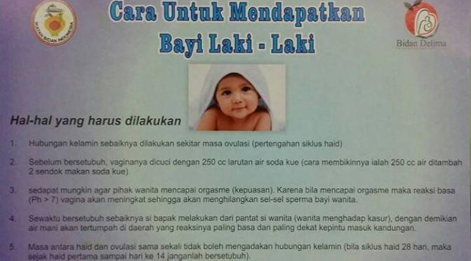 Infografis kiat jitu miliki bayi lelaki dari Ikatan Bidan Indonesia | Via: facebook.com
