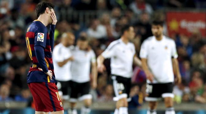 Lionel Messi kecewa kalah dari Valencia