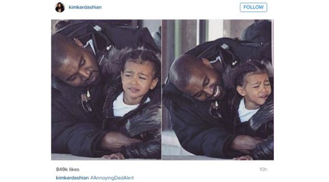 Kim Kardashian sebut Kanye West sebagai ayah yang menyebalkan. (Instagram) 