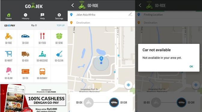 Kemunculan layanan Go-Car di aplikasi Go-Jek 