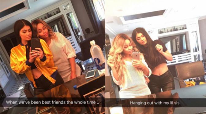 Kylie Jenner pamer keakraban dengan Blac Chyna. (Snapchat)