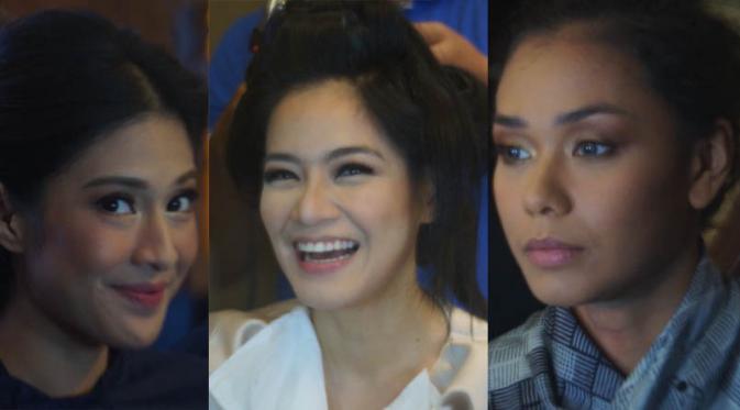 Para bintang AADC?2; Dian Sastrowardoyo, Titi Kamal dan Adinia Wirasti tengah di-makeup. [Foto: Instagram]