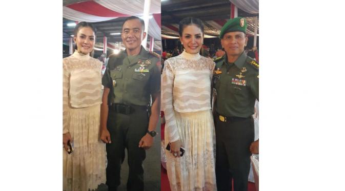 Nikita Mirzani foto dengan anggota TNI, (Instagram)