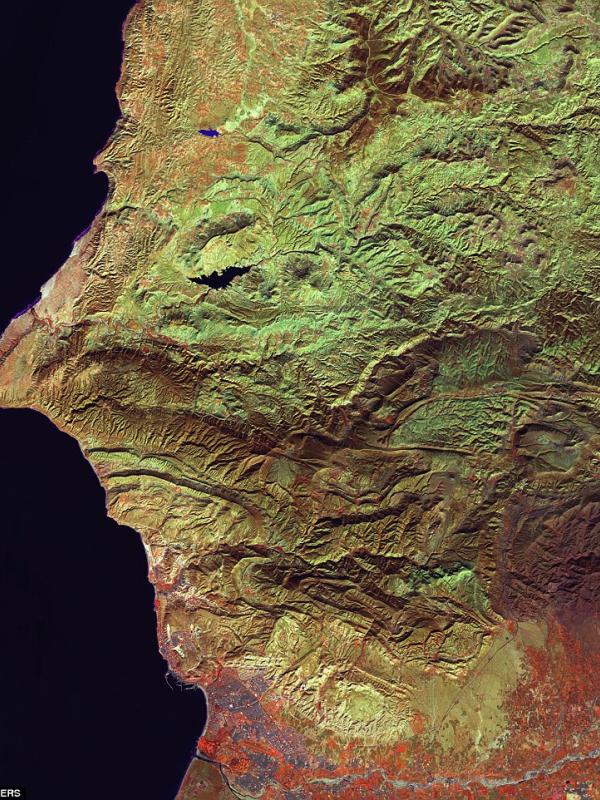 Rupa Maroko dari luar angkasa. (USGS/USDOI/Caters)