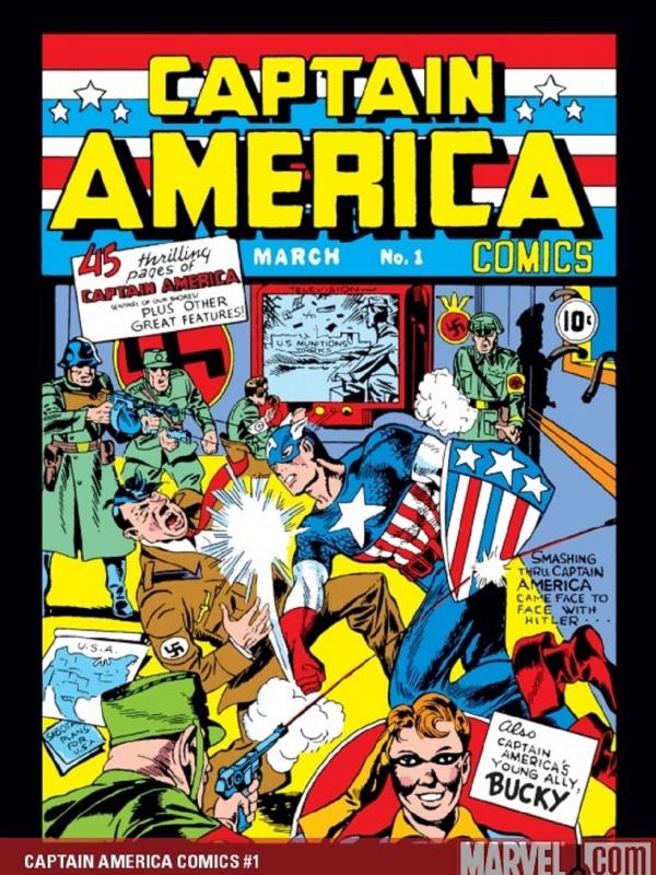 Komik Captain America edisi perdana yang terbit tahun 1941 (Marvel)