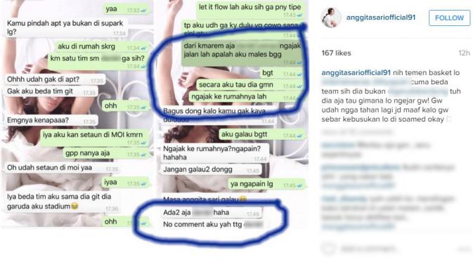 Anggita Sari menolak diajak tidur bareng dengan seorang pebasket bernama Daniel Wenas [foto: instagram/anggitasariofficial91]