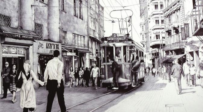 Tram jadul di Istanbul. (Via: boredpanda.com)