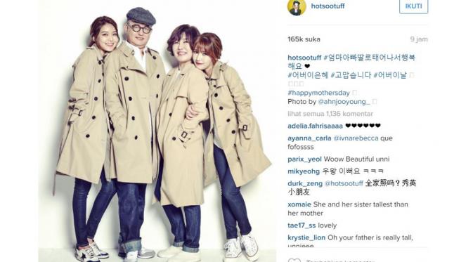 Sambut Hari Ibu, Sooyoung SNSD Pasang Foto Keluarga [foto: instagram/hotsoostuff]