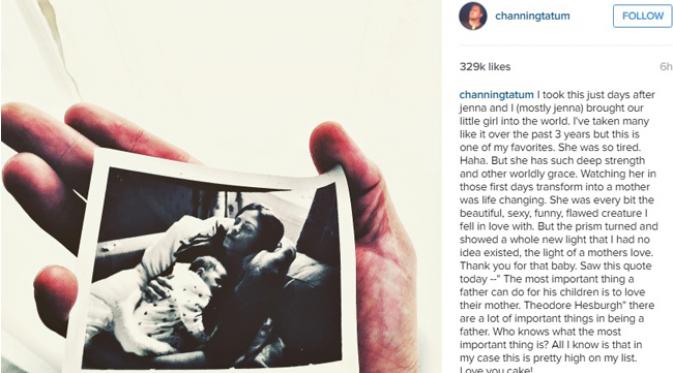 Ungkapan cinta Channing Tatum untuk sang istri di Hari Ibu. (Instagram)