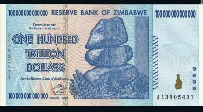 Zimbabwe menggunakan dolar, yuan, yen, dan rand sebagai mata uang resmi mereka.