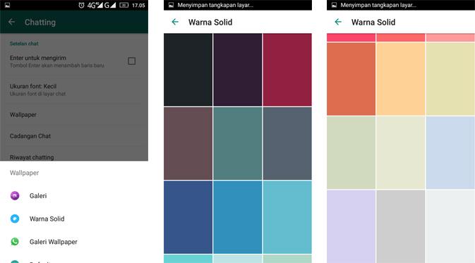 Warna Solid untuk Wallpaper Chat di WhatsApp. Liputan6.com/Mochamad Wahyu Hidayat