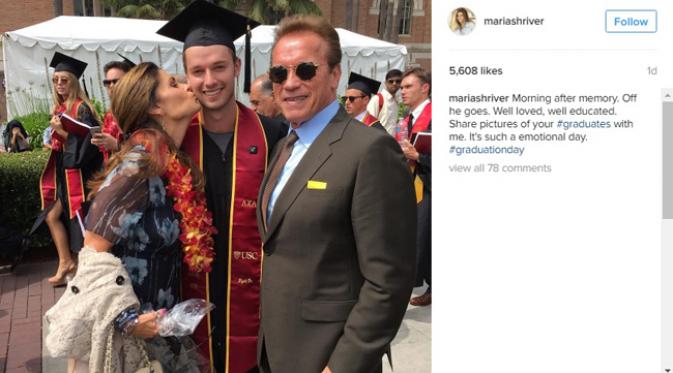 Arnold Schwarzenegger, Patrick, and Maria Shriver. (Instagram)
