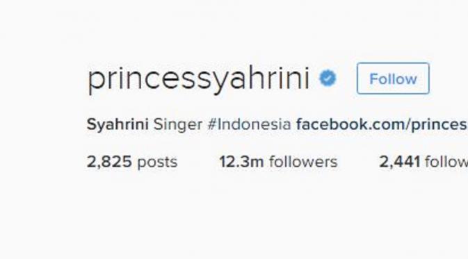 Syahrini  [Instagram/@princessyahrini)