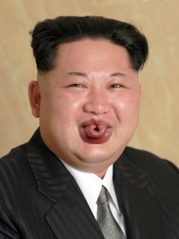 Kim Jong Un silat lidah. (Via: boredpanda.com)