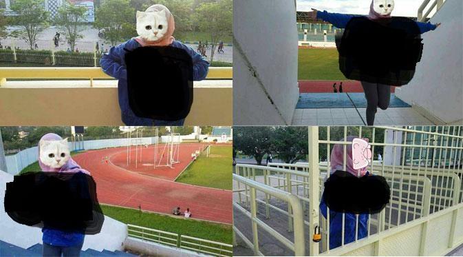 Berpose di stadion lapangan sepak bola, ini foto hot mahasiswi Samarinda yang membuat netizen geram.