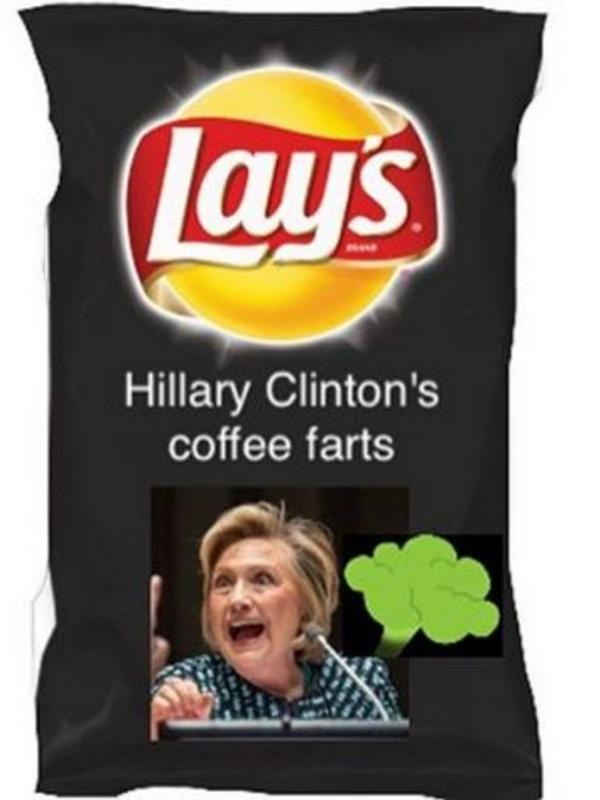 Rasa kentut Hilary Clinton. (Via: instagram.com/chipflavors)
