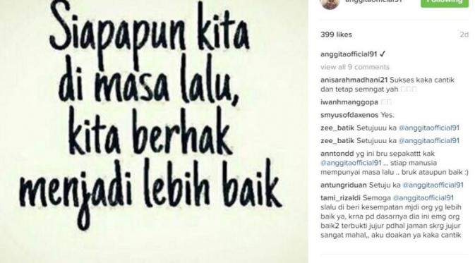 Diduga Terlibat Prostitusi, Anggita Sari Ingin Berubah [foto:instagram/anggitaofficial91]
