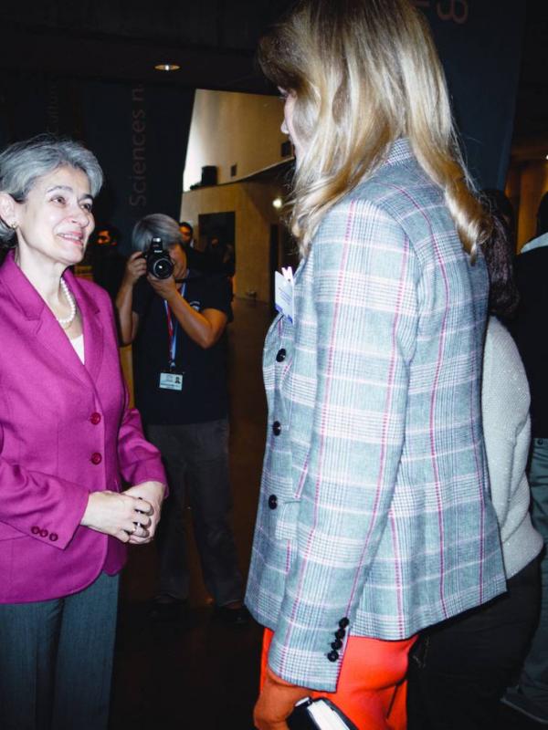 Natalia bertemua Direktur Jenderal UNESCO Irina Bokova