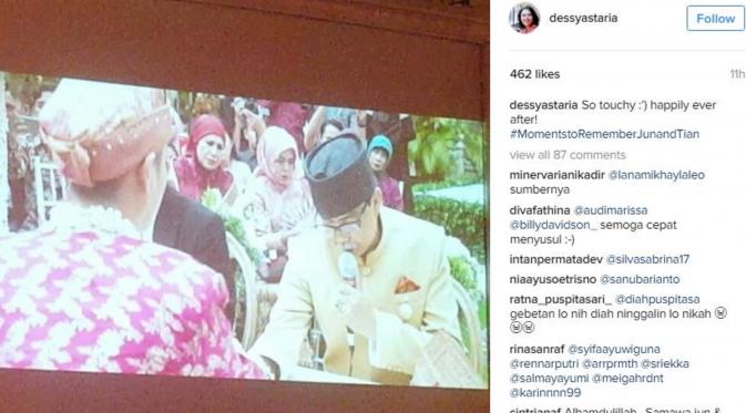 Junior Liem saat akad nikah dengan Putri Titian (Instagram/@dessyastaria)