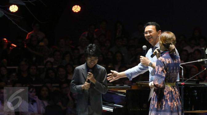 Joey Alexander saat menggelar konser perdananya bertajuk Joey Alexander LiveÂ in Concert di Indonesia, Jakarta, Minggu (22/5).  (Liputan6.com/Helmi Afandi)