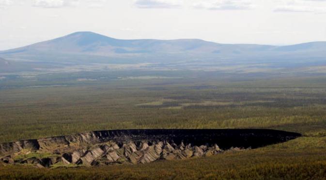 Kawah Batagaika atau Batagaika Crater menguak rahasia Bumi (Alexander Gabyshev/Siberian Times)