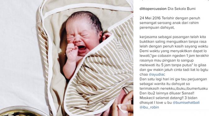 Ayudia Bing Slamet melahirkan bayi laki-laki (Instagram)