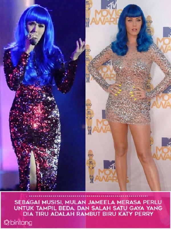 Mulan Jameela vs Katy Perry (Foto: Bintang Pictures, Desain: Muhammad Iqbal Nurfajri)