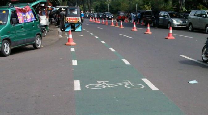 Di kawasan Kebayoran Baru (Jakarta Selatan), kebanyakan keberadaan jalur sepeda itu dilanggar oleh pengguna kendaraan bermotor milik pribadi, baik roda dua maupun roda empat.