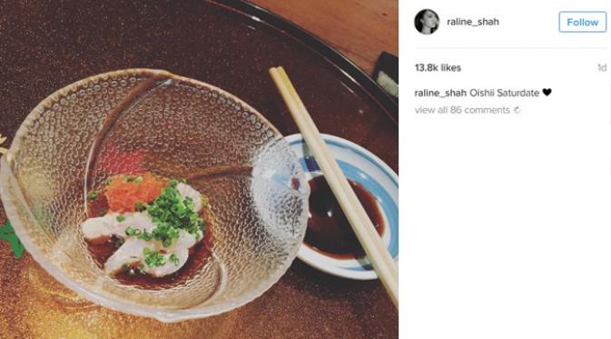Raline Shah pamer makanan kesukaannya di Instagram. (Instagram)