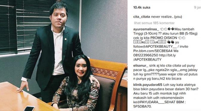 Cita Citata dan Amrullah Amri Tuasikal. (via Instagram/amrituasikal)