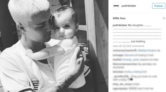 Justin Bieber pamer bayi perempuan, anak siapa? (Instagram)