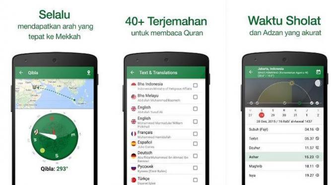 Tampilan aplikasi Muslim Pro-Ramadhan 2016. (via: googleplaystore.com)