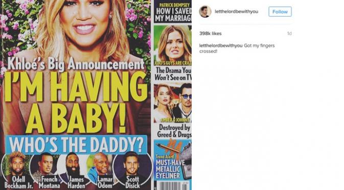 Scott Disick tanggapi kehamilan Khloe Kardashian. (Instagram)