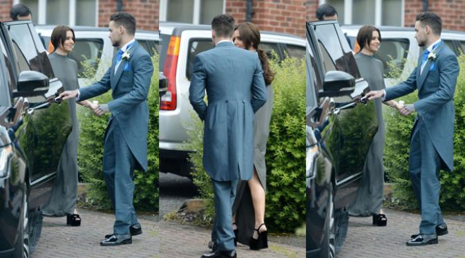 Penampilan sederhana Cheryl Cole di pernikahan kakak Liam Payne. (Mirror.co.uk)