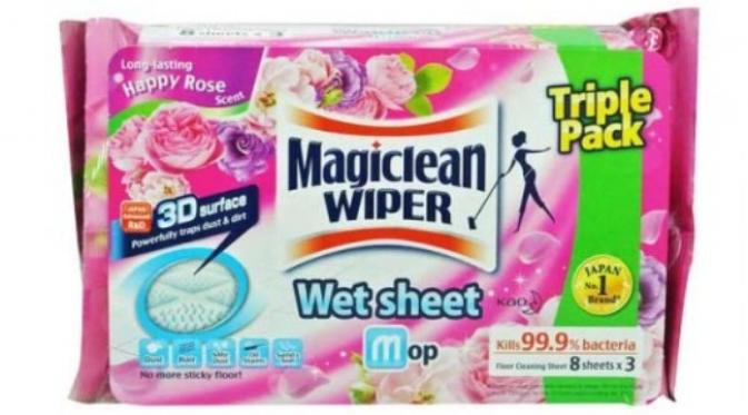 Magiclean Wiper Wet Sheet yang akan mengangkat berbagai kotoran dengan lebih mudah.