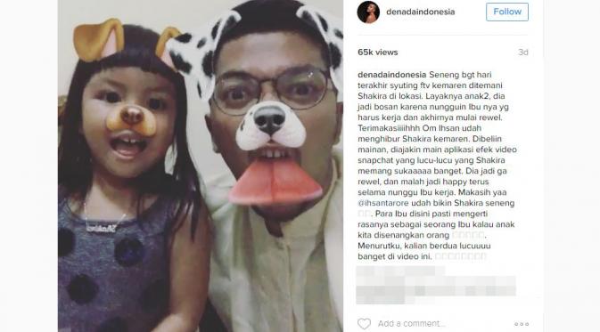 Ihsan Tarore mulai akrab dengan putri Denada, Shakira [foto: instagram/denadaindonesia]