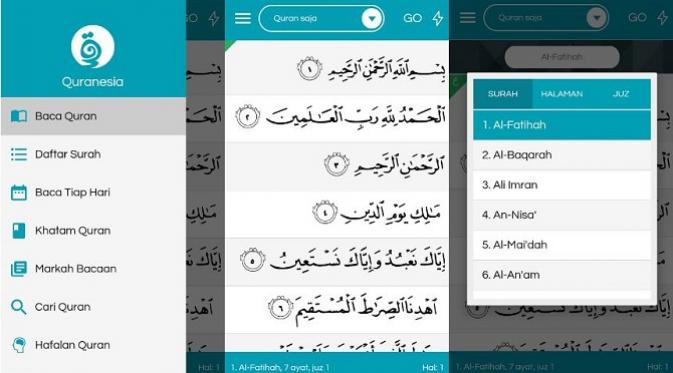 Quranesia, aplikasi membaca Al-Quran yang dilengkapi dengan terjemahannya (sumber: googleplaystore.com)