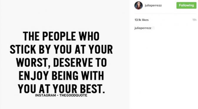 Postingan Julia Perez di Instagram ini sindir Gaston Castano? [foto: instagram]