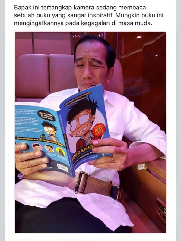 Presiden Jokowi membaca komik Si Juki
