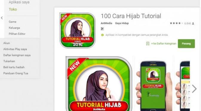Aplikasi tutorial hijab 2016 (via: Google Play)