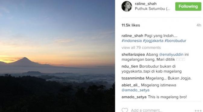 Raline Shah saat memasang foto perjalanan ke Jawa Tengah di Instagram. (Instagram - @ raline_shah)