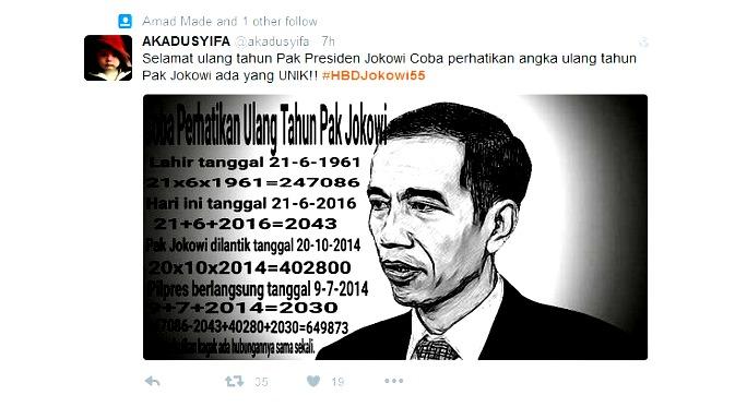 #HBDJokowi55 dari Netizen