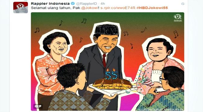 #HBDJokowi55 dari Netizen