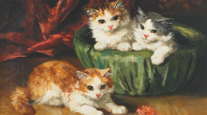 Ilustrasi kucing (Alfred Brunel de Neuville)