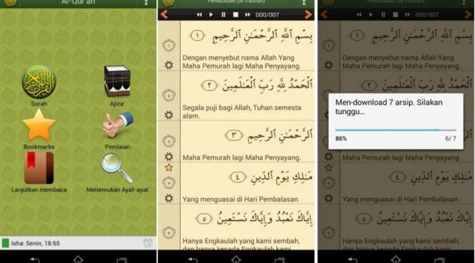 Aplikasi Alquran. (via: google play store)