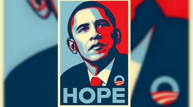 Poster 'Hope' Obama pada 2008 (BBC)